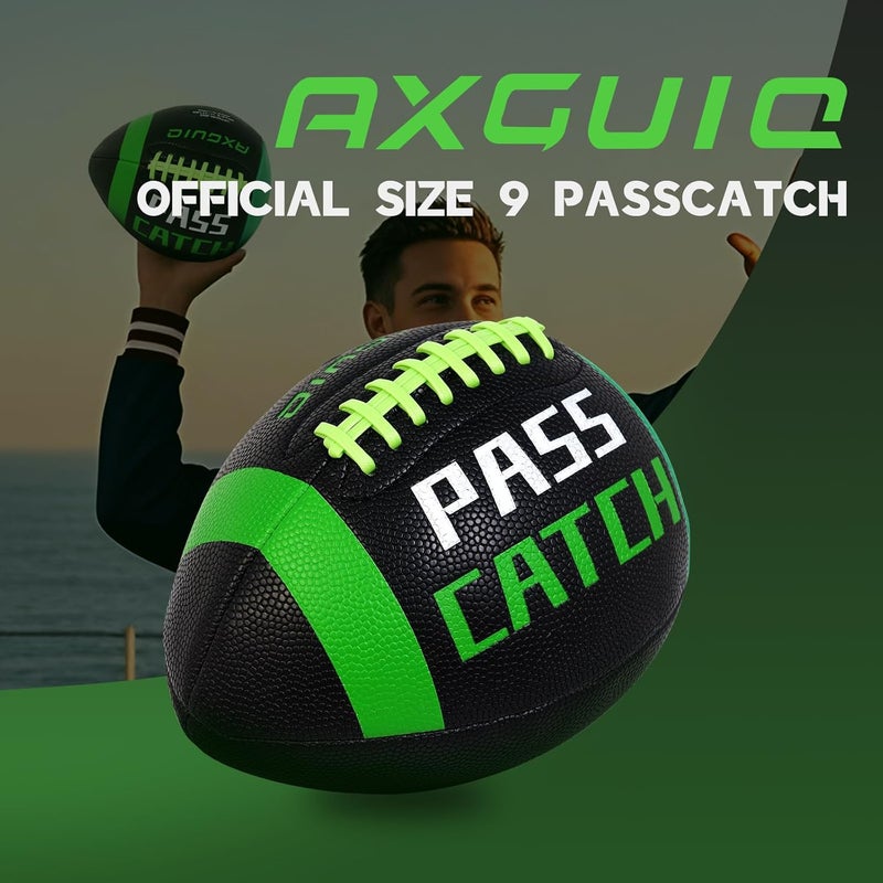 AXGUIQ PassCatch Training Football, Composite Fatherless Bounce Back Youth Football, Training Improving Enhance Solo Passing Catching Skills (Deflated) - Image 3